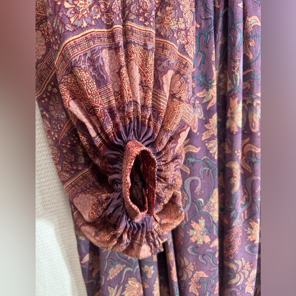 1970’s rare Ritu Kumar for Judith Ann -  Silk Peacock Block Print Dress - Picture 4 of 12